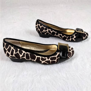 Bandolino Leather Calf Hair Giraffe Flats 5.5